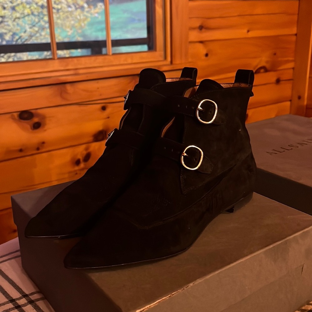 Suede All Saints ankle boots
